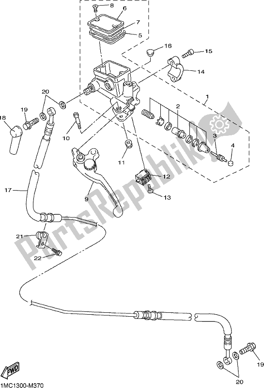 Tutte le parti per il Pompa Freno Anteriore 2 del Yamaha FJR 1300 APL Polic 2020