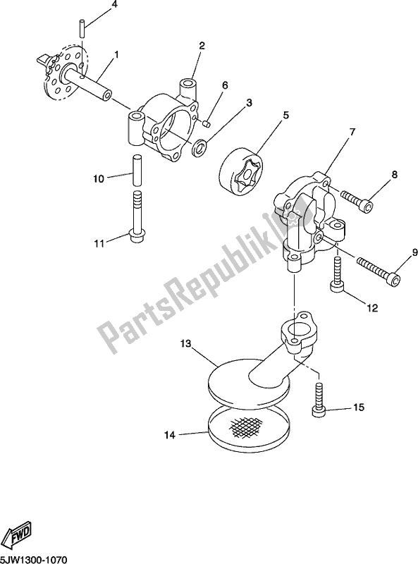 All parts for the Oil Pump of the Yamaha FJR 1300 APL Polic 2020