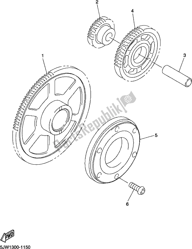 All parts for the Starter of the Yamaha FJR 1300 APL Polic 2020