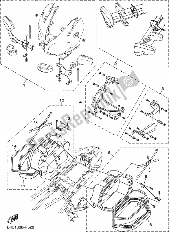 Wszystkie części do Alternatywa 3 Dla Podwozia Yamaha FJR 1300 APM Polic 2021