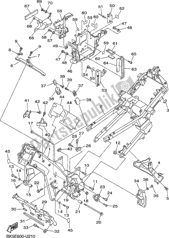 All parts for the Frame of the Yamaha FJR 1300 APM Polic 2021