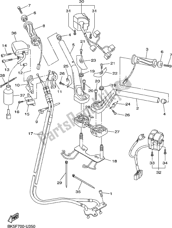 Wszystkie części do Uchwyt Kierownicy I Kabel Yamaha FJR 1300 APM Polic 2021