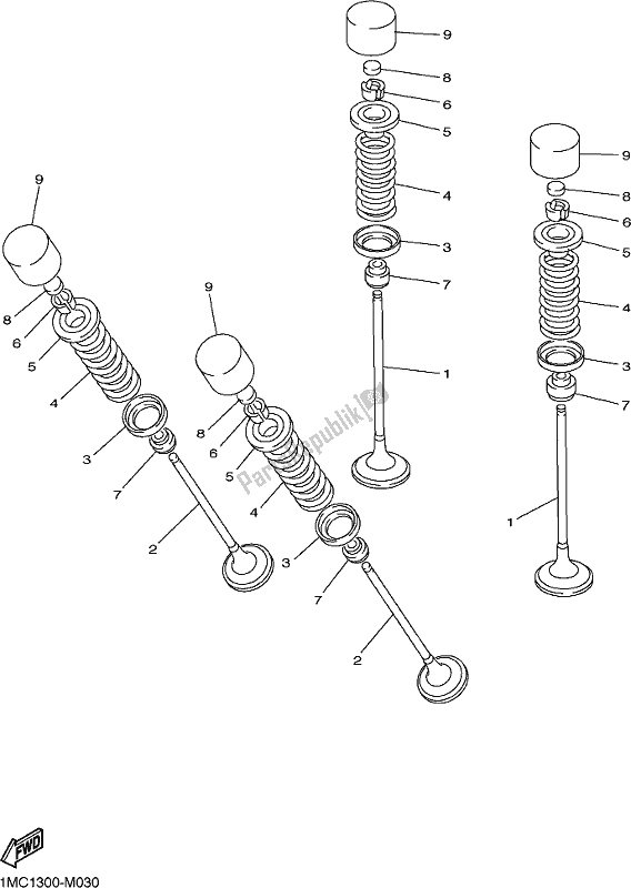 All parts for the Valve of the Yamaha FJR 1300 APM Polic 2021