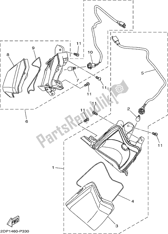 All parts for the Flasher Light 1 of the Yamaha GPD 150-A 2017