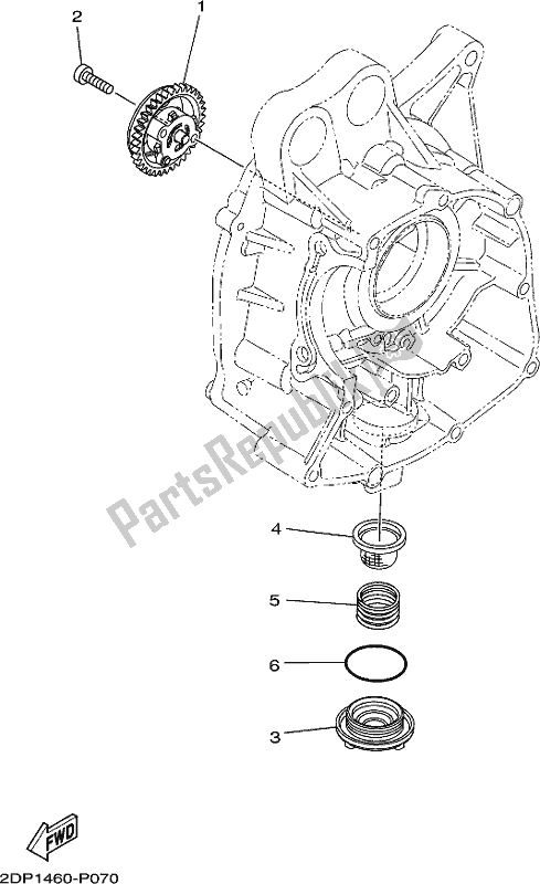 All parts for the Oil Pump of the Yamaha GPD 150-A 2019