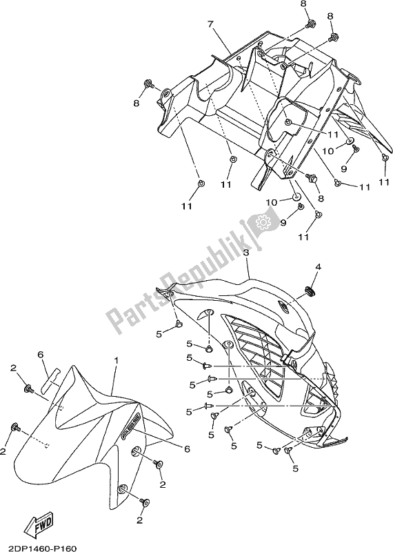 Toutes les pièces pour le Aile du Yamaha GPD 150-A 2020