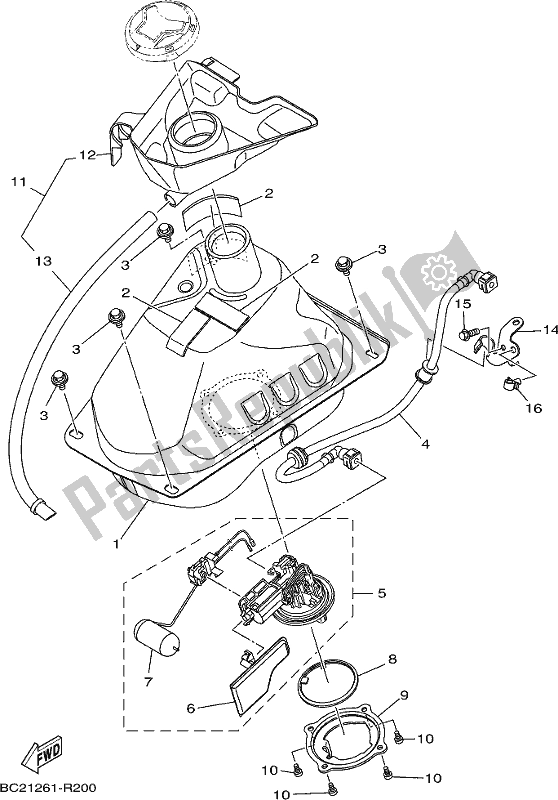 Tutte le parti per il Serbatoio Di Carburante del Yamaha GPD 150-A 2020