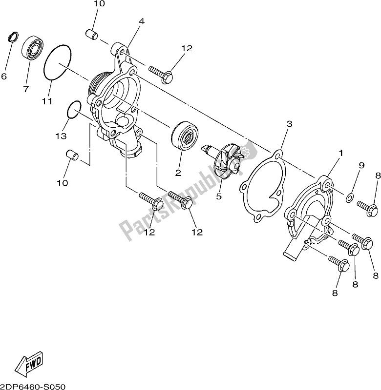 Todas las partes para Bomba De Agua de Yamaha GPD 150-A 2020