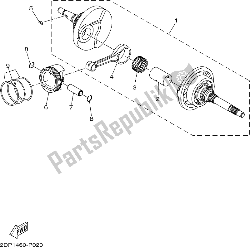 Todas las partes para Cigüeñal Y Pistón de Yamaha GPD 150-A 2021