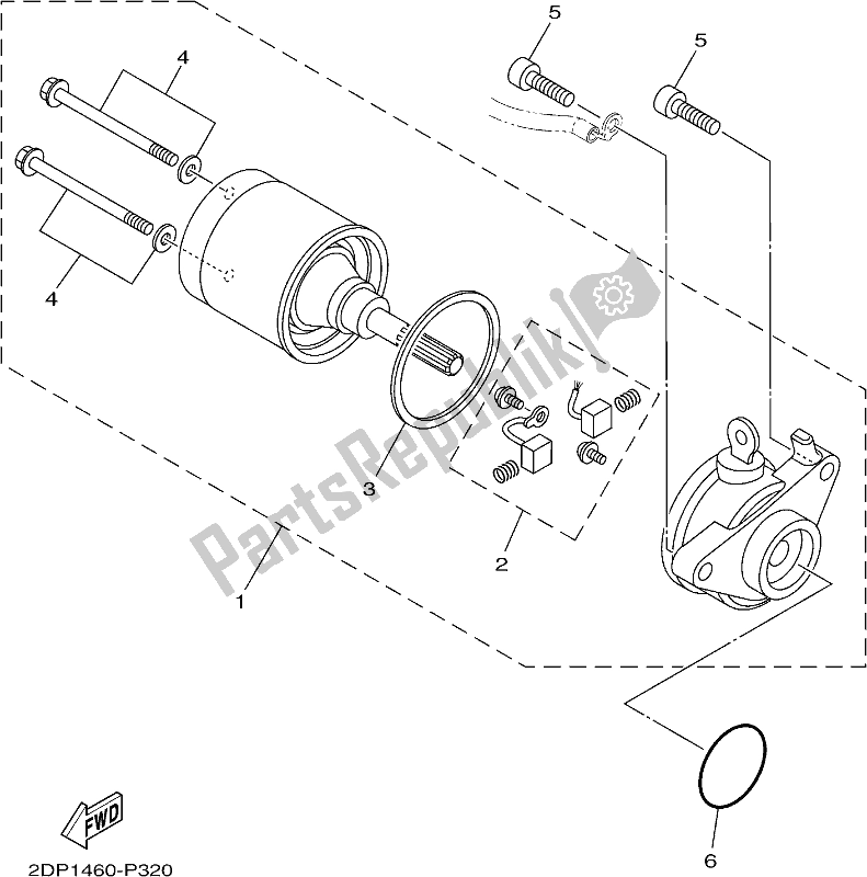 All parts for the Starting Motor of the Yamaha GPD 150-A 2021
