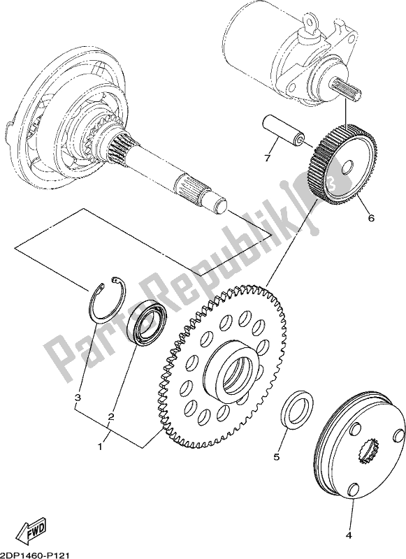 All parts for the Starter of the Yamaha GPD 150-A Nmax 155 2019