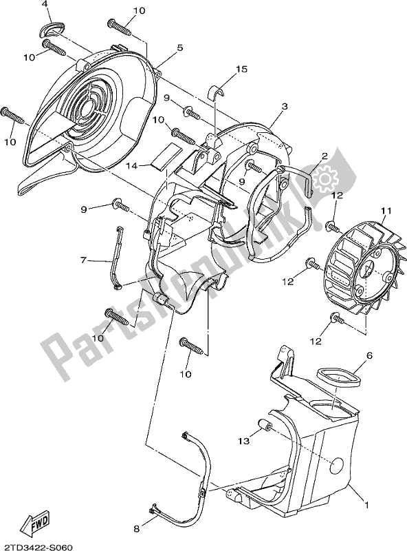 All parts for the Air Shroud & Fan of the Yamaha LTS 125-C 2017