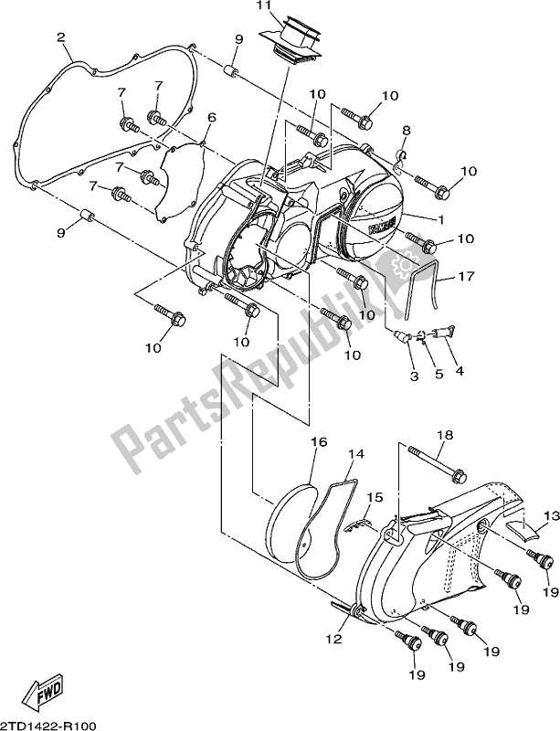 Wszystkie części do Pokrywa Skrzyni Korbowej 1 Yamaha LTS 125-C 2017