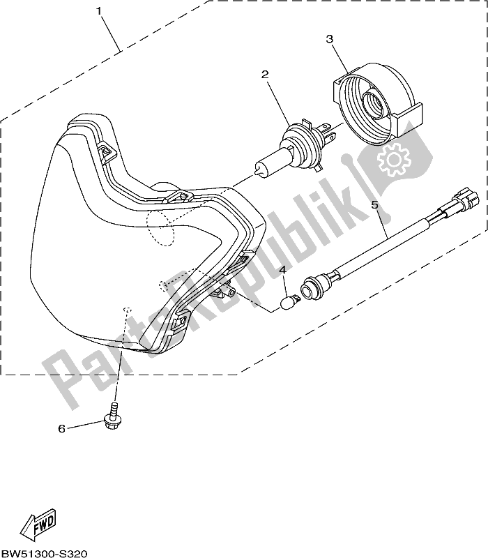 Tutte le parti per il Faro del Yamaha LTS 125-C 2017