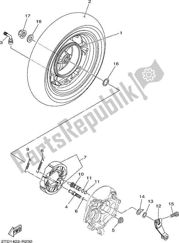 All parts for the Rear Wheel of the Yamaha LTS 125-C 2017