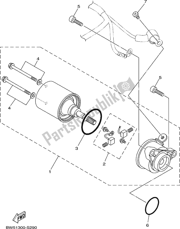 Toutes les pièces pour le Demarreur du Yamaha LTS 125-C 2017