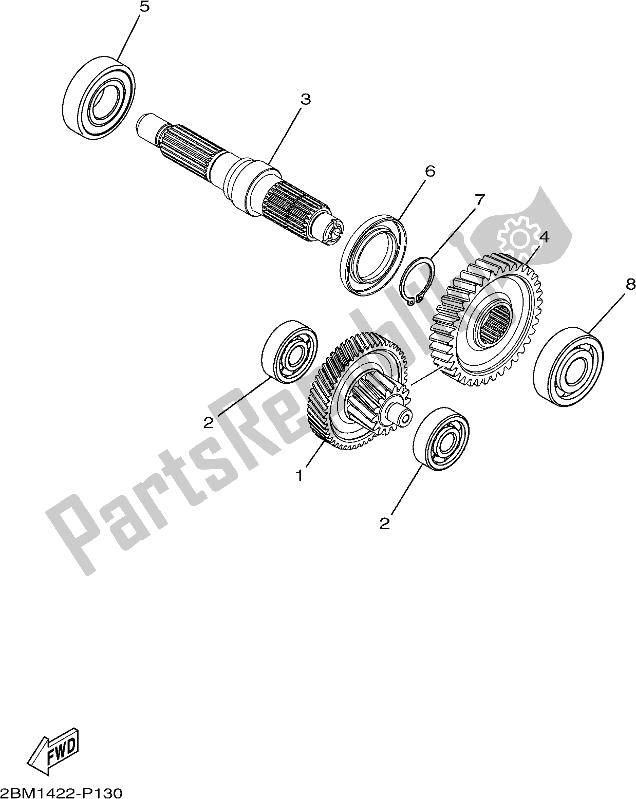 Toutes les pièces pour le Transmission du Yamaha LTS 125-C 2017