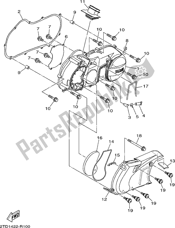 Toutes les pièces pour le Couvercle De Carter 1 du Yamaha LTS 125-CJ Delight 2018