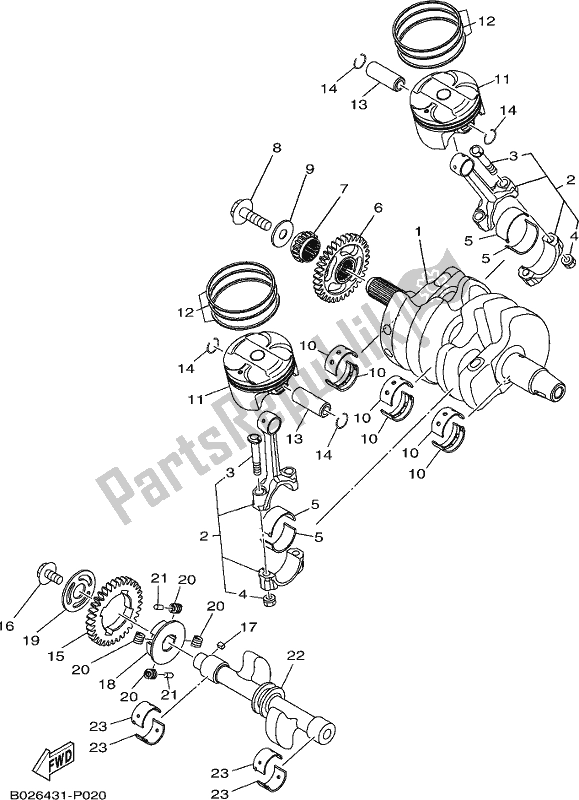 Wszystkie części do Wa? Korbowy I T? Ok Yamaha MT 03 LAH MTN 320 AH 2017