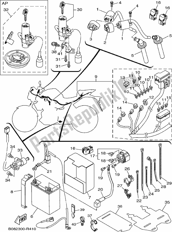 All parts for the Electrical 1 of the Yamaha MT 03 LAH MTN 320 AH 2017