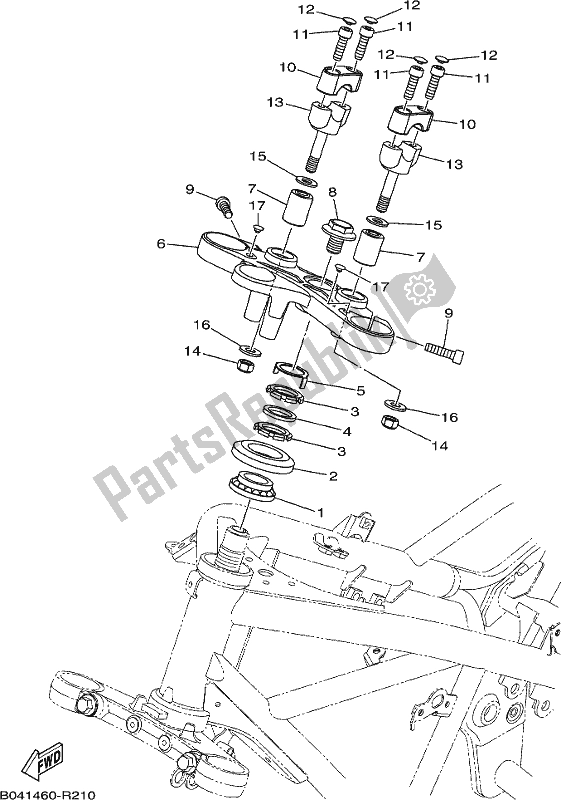 All parts for the Steering of the Yamaha MT 03 LAH MTN 320 AH 2017