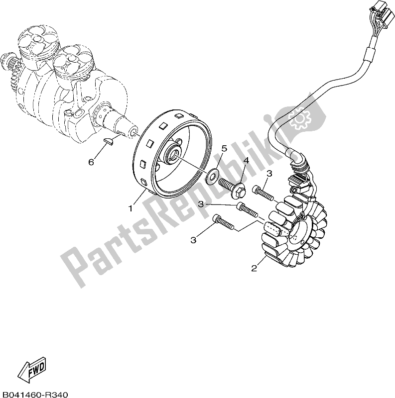 Alle onderdelen voor de Generator van de Yamaha MT 03 LAH MTN 320 AH 2017