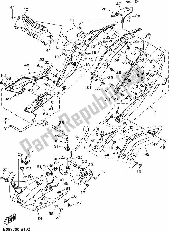 Tutte le parti per il Coperchio Laterale del Yamaha MT 03 LAH MTN 320 AH 2017