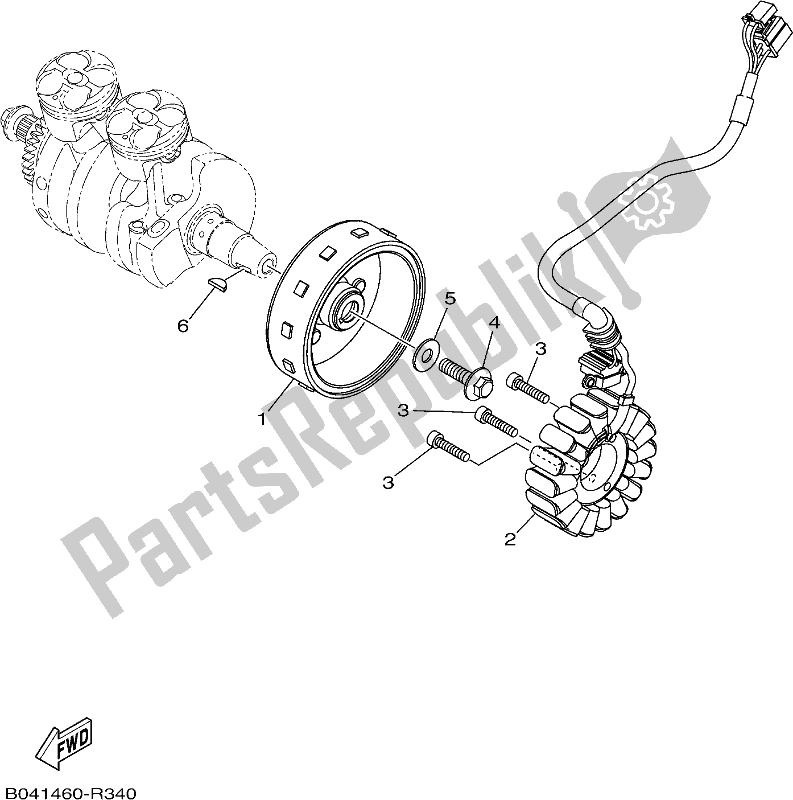 All parts for the Generator of the Yamaha MT 03 LAH MTN 320 AH Lams Model 2017