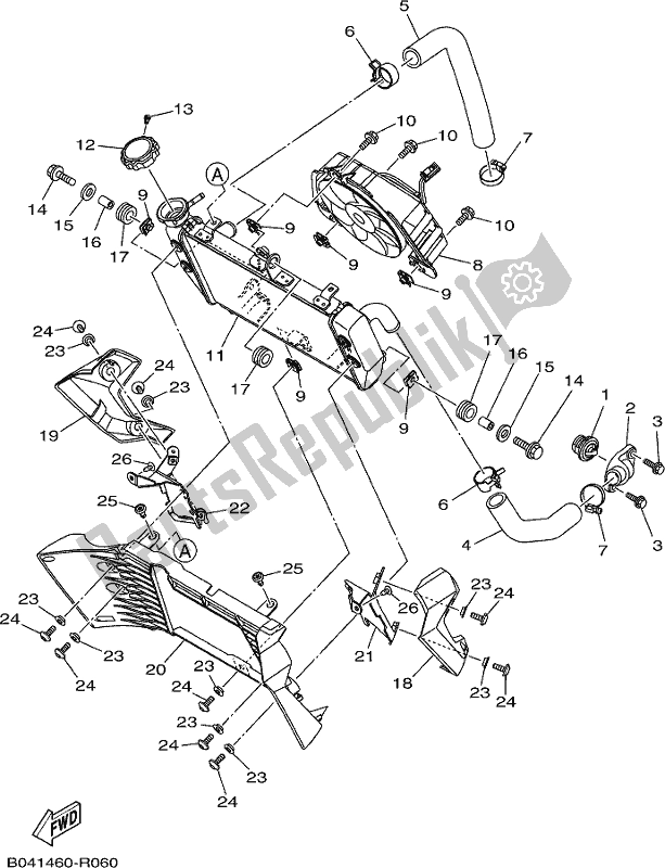 All parts for the Radiator & Hose of the Yamaha MT 03 LAH MTN 320 AH Lams Model 2017