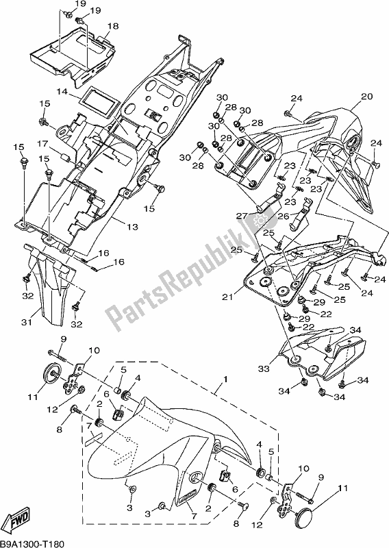 Wszystkie części do B? Otnik Yamaha MT 03 LAJ MTN 320 AJ 2018