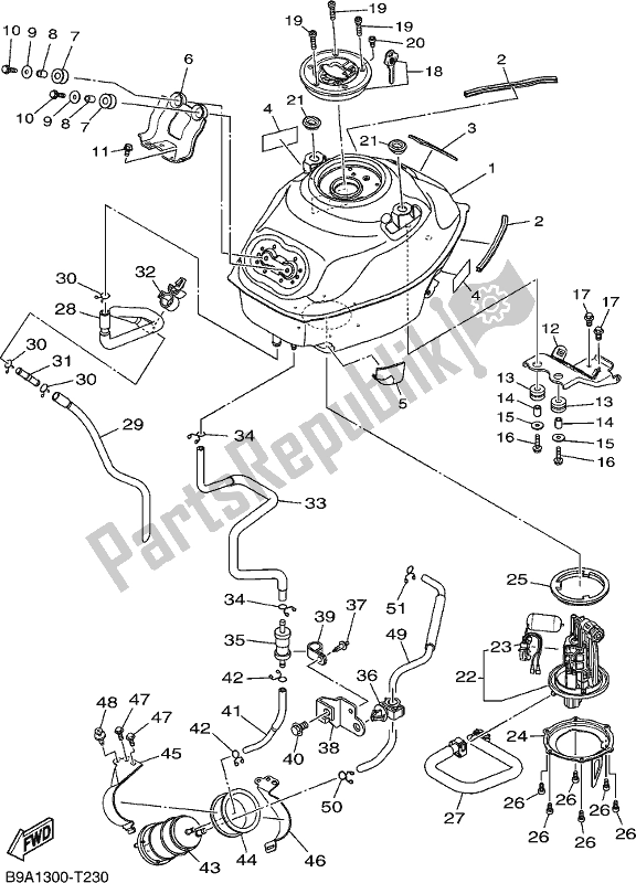 Tutte le parti per il Serbatoio Di Carburante del Yamaha MT 03 LAJ MTN 320 AJ Lams Model 2018