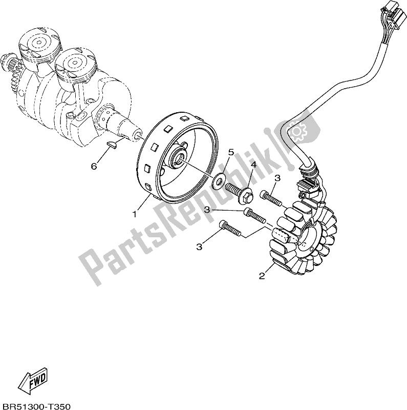 All parts for the Generator of the Yamaha MT 03 LAJ MTN 320 AJ Lams Model 2018