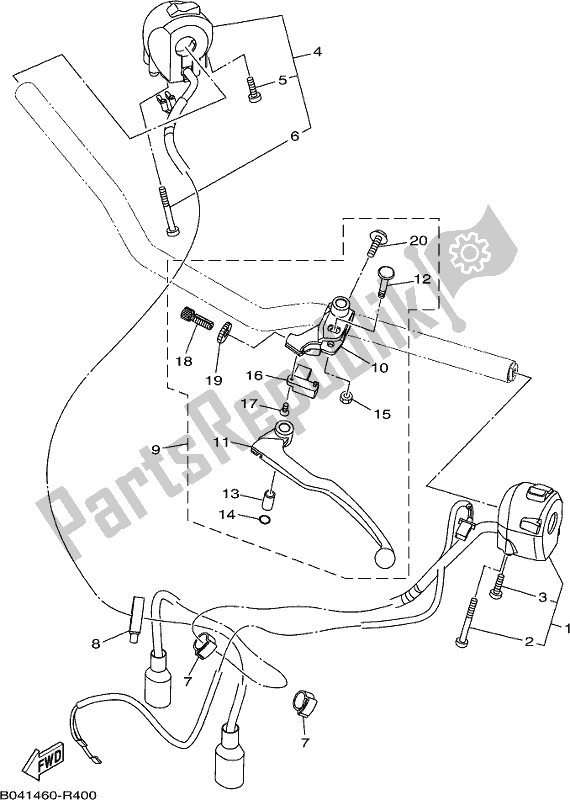 Tutte le parti per il Impugnatura Interruttore E Leva del Yamaha MT 03 LAJ MTN 320 AJ Lams Model 2018