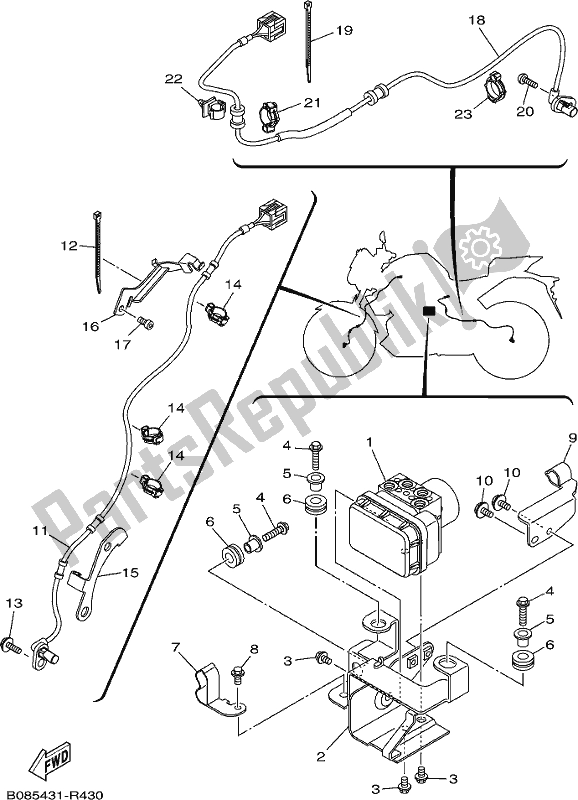 Tutte le parti per il Elettrico 3 del Yamaha MT 03 LAK MTN 320-AK 2019