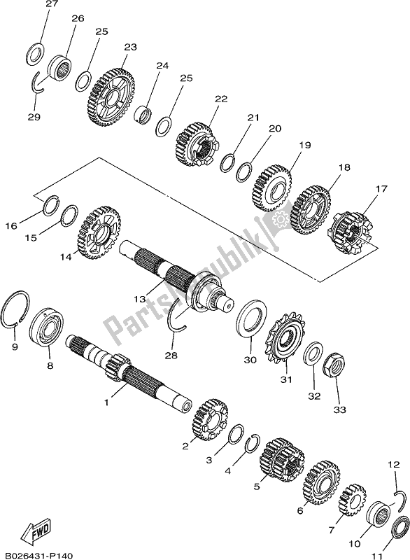 Tutte le parti per il Trasmissione del Yamaha MT 03 LAK MTN 320-AK 2019