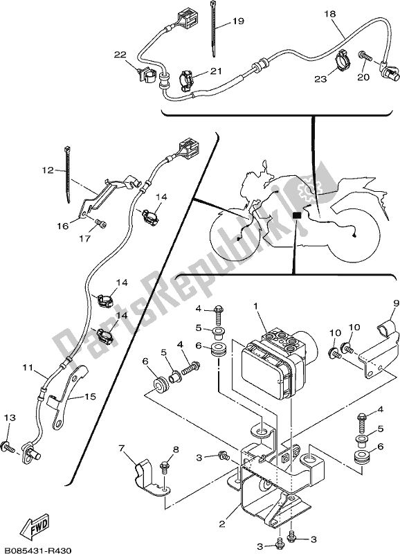 All parts for the Electrical 3 of the Yamaha MT 03 LAK MTN 320-AK Lams Model 2019