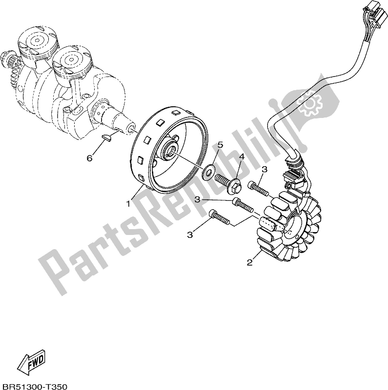 All parts for the Generator of the Yamaha MT 03 LAK MTN 320-AK Lams Model 2019