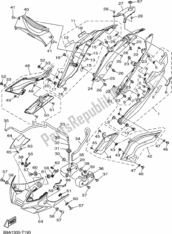 Todas las partes para Cubierta Lateral de Yamaha MT 03 LAK MTN 320-AK Lams Model 2019