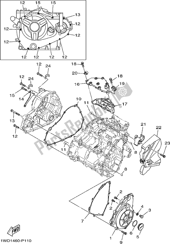 Tutte le parti per il Coperchio Del Carter 1 del Yamaha MT 03 LAL MTN 320 AL 2020