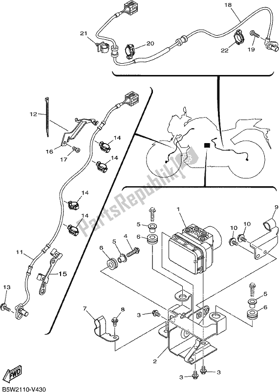 Tutte le parti per il Elettrico 3 del Yamaha MT 03 LAL MTN 320 AL 2020