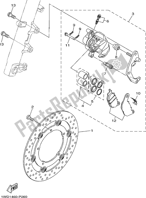 Todas las partes para Pinza De Freno Delantero de Yamaha MT 03 LAL MTN 320 AL 2020