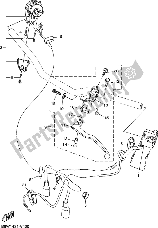 Tutte le parti per il Impugnatura Interruttore E Leva del Yamaha MT 03 LAL MTN 320 AL 2020