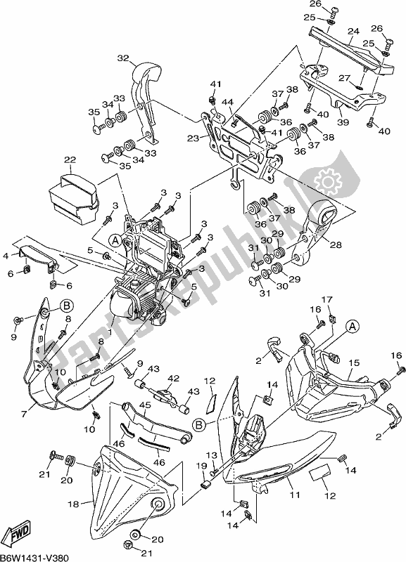 Wszystkie części do Reflektor Yamaha MT 03 LAL MTN 320 AL 2020