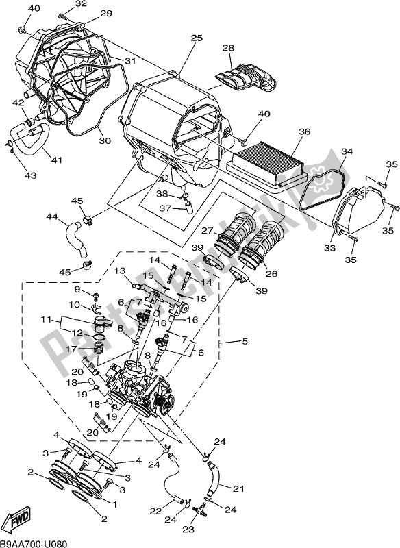 Tutte le parti per il Presa del Yamaha MT 03 LAL MTN 320 AL 2020