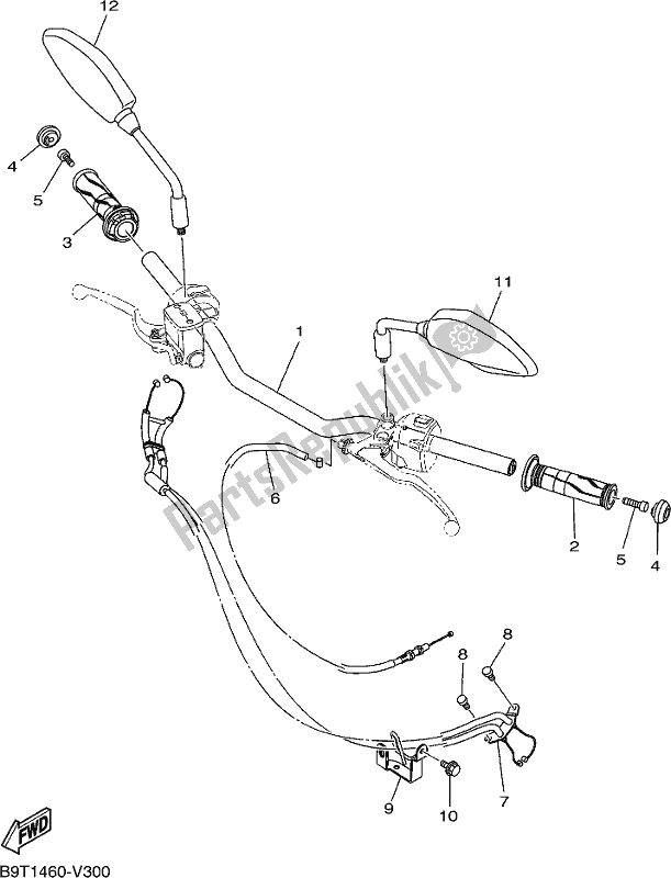 Tutte le parti per il Maniglia E Cavo Dello Sterzo del Yamaha MT 03 LAL MTN 320 AL 2020