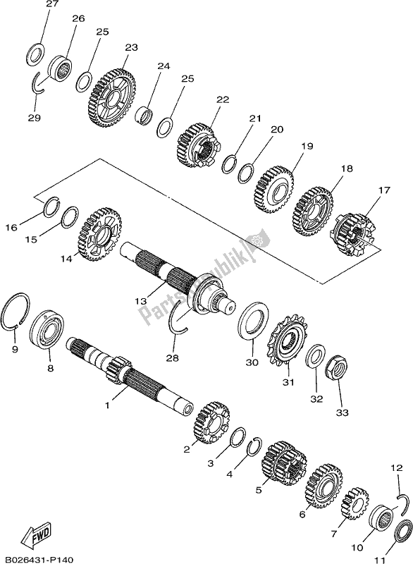 Tutte le parti per il Trasmissione del Yamaha MT 03 LAL MTN 320 AL 2020