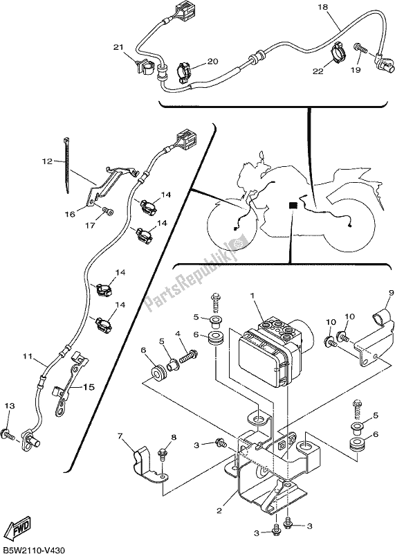 All parts for the Electrical 3 of the Yamaha MT 03 LAM MTN 320 AM 2021