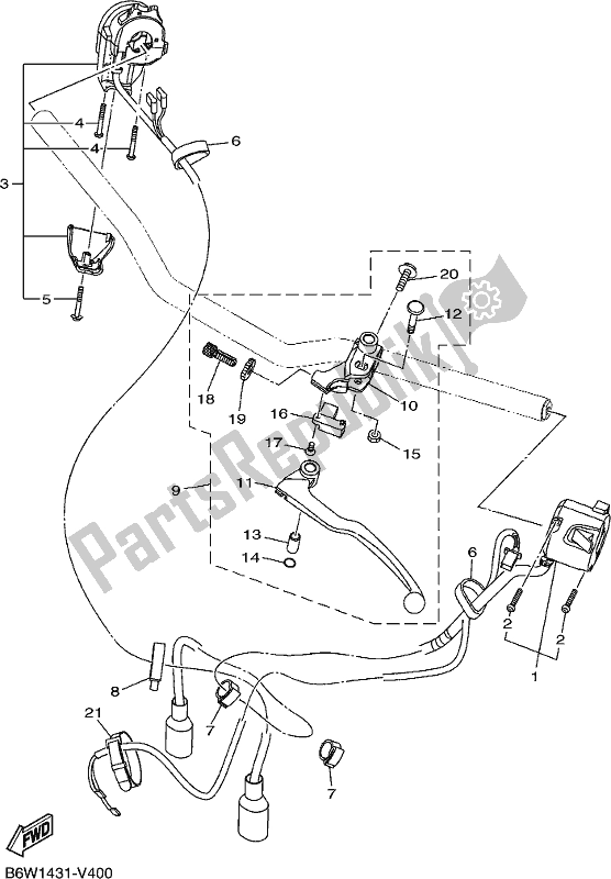 Todas las partes para Interruptor De Palanca Y Palanca de Yamaha MT 03 LAM MTN 320 AM 2021