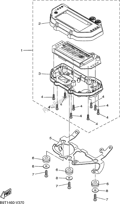 All parts for the Meter of the Yamaha MT 03 LAM MTN 320 AM 2021