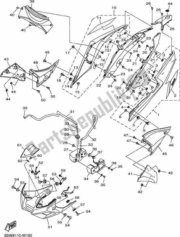 Tutte le parti per il Coperchio Laterale del Yamaha MT 03 LAM MTN 320 AM 2021